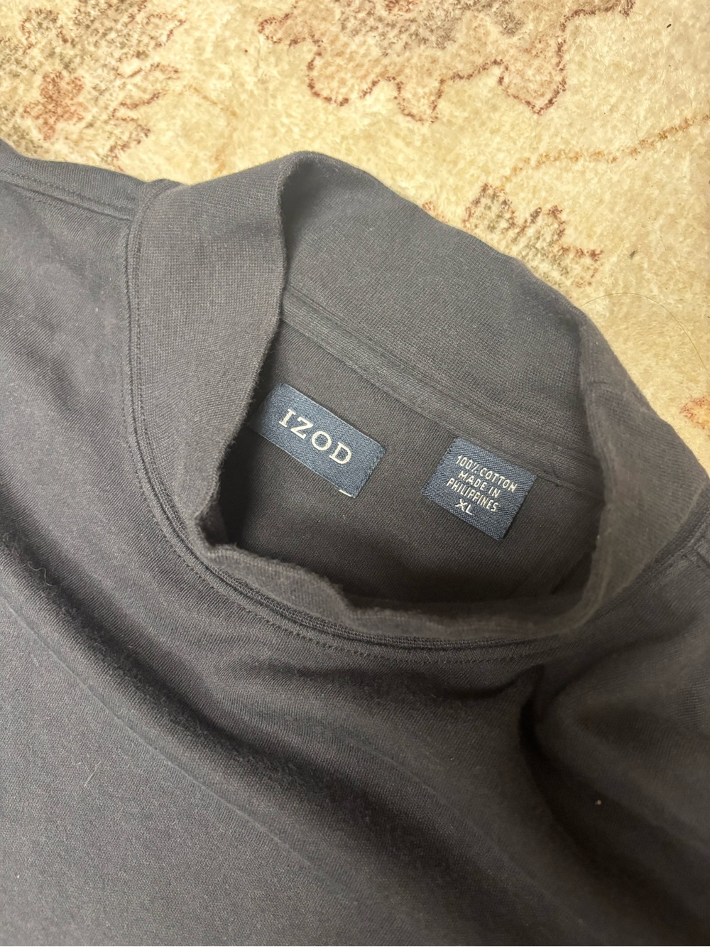 Izod Men's Black Turtleneck Cotton Sweater